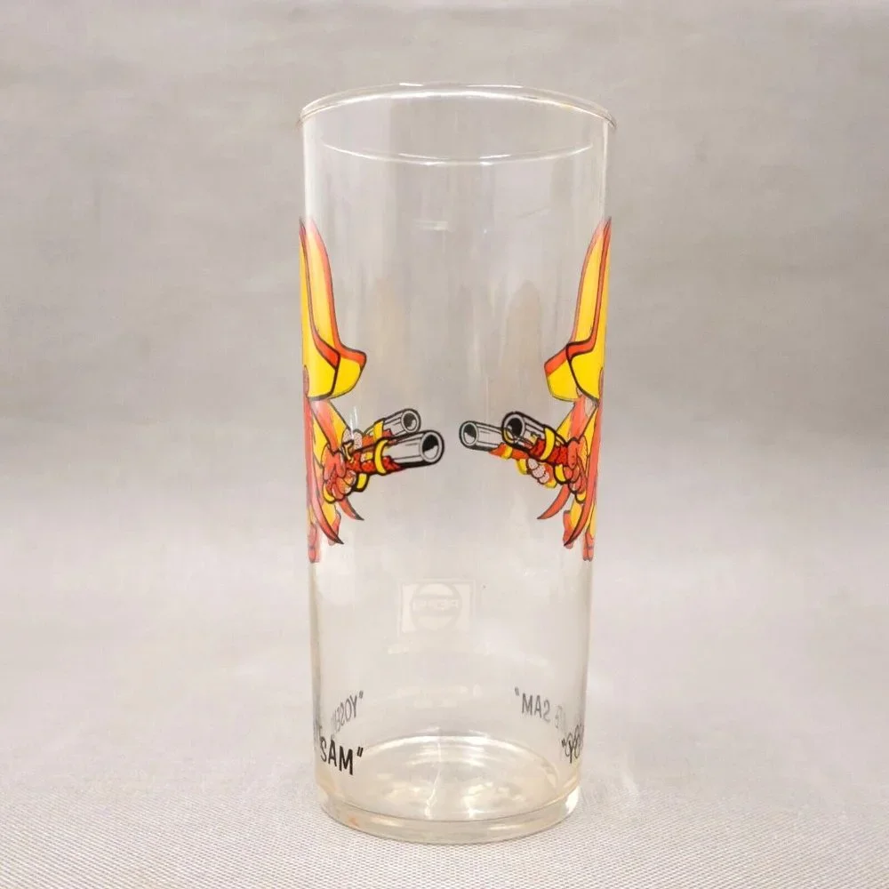 Yosemite Sam Pepsi Promotional Glass Soda 1973 Black Text Looney Tunes